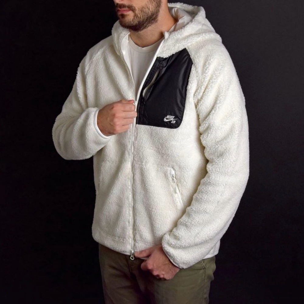 Nike SB White and Black Hooded Performance Jacket